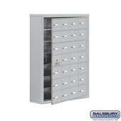 Cell Phone Storage Locker - 7 Door High Unit (8 Inch Deep Compartments) - 28 A Doors (27 usable) - Aluminum - Surface Mounted - Master Keyed Locks