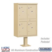 Outdoor Parcel Locker (Includes Pedestal) - 4 Compartments - USPS Access