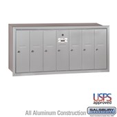 Vertical Mailbox - 7 Doors - Recessed Mounted - USPS Access