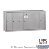Vertical Mailbox - 7 Doors - Surface Mounted - USPS Access