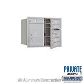 Recessed Mounted 4C Horizontal Mailbox (Includes Master Commercial Locks) - 6 Door High Unit (23 7/8 Inches) - Double Column - 5 MB1 Doors / 1 PL5 - Front Loading - Private Access