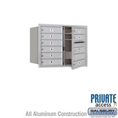 Recessed Mounted 4C Horizontal Mailbox (Includes Master Commercial Lock) - 6 Door High Unit (23 7/8 Inches) - Double Column - 9 MB1 Doors - Front Loading - Private Access