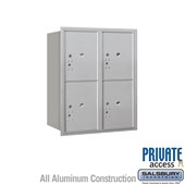 Recessed Mounted 4C Horizontal Mailbox (Includes Master Commercial Locks) - 10 Door High Unit (37 7/8 Inches) - Double Column - Stand-Alone Parcel Locker - 4 PL5's - Rear Loading - Private Access