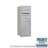 Recessed Mounted 4C Horizontal Mailbox (Includes Master Commercial Lock) - 10 Door High Unit (37 7/8 Inches) - Single Column - 3 MB1 Doors / 1 PL5 - Rear Loading - Private Access