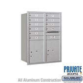 Recessed Mounted 4C Horizontal Mailbox (Includes Master Commercial Locks) - 11 Door High Unit (41 3/8 Inches) - Double Column - 10 MB1 Doors / 2 PL5s - Rear Loading - Private Access