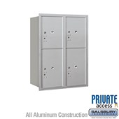 Recessed Mounted 4C Horizontal Mailbox (Includes Master Commercial Locks) - 11 Door High Unit (41 3/8 Inches) - Double Column - Stand-Alone Parcel Locker - 2 PL5's and 2 PL6's - Rear Loading - Private Access