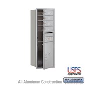 Recessed Mounted 4C Horizontal Mailbox - 11 Door High Unit (41 3/8 Inches) - Single Column - 4 MB1 Doors / 1 PL5 - Front Loading - USPS Access