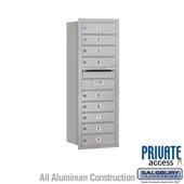 Recessed Mounted 4C Horizontal Mailbox - 11 Door High Unit (41 3/8 Inches) - Single Column - 9 MB1 Doors - Rear Loading - Private Access