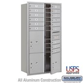 Recessed Mounted 4C Horizontal Mailbox - Maximum Height Unit (57 1/8 Inches) - Double Column - 15 MB1 Doors / 2 PL4.5's and 1 PL5 - Front Loading - USPS Access
