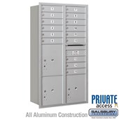 Recessed Mounted 4C Horizontal Mailbox (includes Master Commercial Locks) - Maximum Height Unit (57 1/8 Inches) - Double Column - 15 MB1 Doors / 2 PL4.5's and 1 PL5 - Rear Loading - Private Access