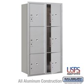 Recessed Mounted 4C Horizontal Mailbox - Maximum Height Unit (57 1/8 Inches) - Double Column - Stand-Alone Parcel Locker - 2 PL4.5's, 2 PL5's and 2 PL6's - Front Loading - USPS Acces