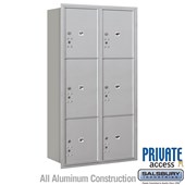 Recessed Mounted 4C Horizontal Mailbox (Includes Master Commercial Locks) - Maximum Height Unit (57 1/8 Inches) - Double Column - Stand-Alone Parcel Locker - 2 PL4.5's, 2 PL5's and 2 PL6's - Rear Loading - Private Access