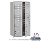 Recessed Mounted 4C Horizontal Mailbox - Maximum Height Unit (57 1/8 Inches) - Double Column - 20 MB1 Doors / 2 PL4.5's - Front Loading - USPS Access