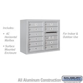 Surface Mounted 4C Horizontal Mailbox Unit (Includes 3706D-10 Mailbox and 3806D Enclosure) - 6 Door High Unit (24 1/2 Inches) - Double Column - 10 MB1 Doors