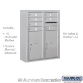 Surface Mounted 4C Horizontal Mailbox Unit (Includes 3710D-06 Mailbox and 3810D Enclosure) - 10 Door High Unit (38 1/2 Inches) - Double Column - 6 MB1 Doors / 2 PL6's - Front Loading - USPS Access