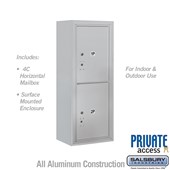 Surface Mounted 4C Horizontal Mailbox Unit (Includes 3710S-2P Parcel Locker, 3810S Enclosure and Master Commercial Locks) - 10 Door High Unit (38 1/2 Inches) - Single Column - 2 PL5's