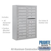 Surface Mounted 4C Horizontal Mailbox Unit (Includes 3711D-20 Mailbox, 3811D Enclosure and Master Commercial Lock) - Double Column - 20 MB1 Doors