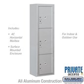 Surface Mounted 4C Horizontal Mailbox Unit (Includes 3716S-3P Parcel Locker, 3816S Enclosure and Master Commercial Locks) - Maximum Height Unit (57 3/4 Inches) - Single Column - Stand-Alone Parcel Locker - 1 PL4.5, 1 PL5 and 1 PL6