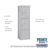 Free-Standing 4C Horizontal Mailbox Unit (Includes 3710S-2P Mailbox and 3910S Enclosure) - 10 Door High Unit (52 7/8 Inches) - Single Column - Stand-Alone Parcel Locker - 2 PL5's - Front Loading - Private Access