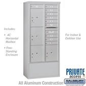Free-Standing 4C Horizontal Mailbox Unit (includes (includes 3716D-10 Mailbox and 3916D Enclosure) - Maximum Height Unit (72 1/8 Inches) - Double Column - 10 MB1 Doors / 2 PL4.5's and 2 PL5's - Front Loading - Private Access