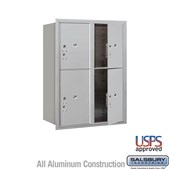 Recessed Mounted 4C Horizontal Mailbox - 11 Door High Unit (41 3/8 Inches) - Double Column - Stand-Alone Parcel Locker - 2 PL5's and 2 PL6's - Front Loading - USPS Access