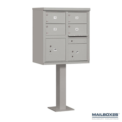 Cluster Box Unit (Includes Pedestal) - 4 C Size Doors - Type V - USPS Access