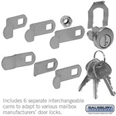 Universal Locks for CBU/NDCBU Pedestal Style Mailbox Door with 3 Keys per Lock - 5 Pack