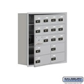 Cell Phone Storage Locker - with Front Access Panel - 5 Door High Unit (8 Inch Deep Compartments) - 12 A Doors (11 usable) and 4 B Doors - Recessed Mounted - Resettable Combination Locks