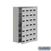 Cell Phone Storage Locker - 7 Door High Unit (8 Inch Deep Compartments) - 28 A Doors (27 usable) - Aluminum - Recessed Mounted - Resettable Combination Locks