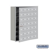 Cell Phone Storage Locker - with Front Access Panel - 7 Door High Unit (8 Inch Deep Compartments) - 35 A Doors (34 usable) - Recessed Mounted - Master Keyed Locks