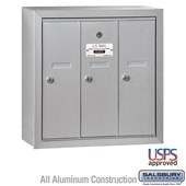 Vertical Mailbox - 3 Doors - Surface Mounted - USPS Access