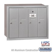 Vertical Mailbox - 4 Doors - Recessed Mounted - USPS Access