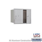 Recessed Mounted 4C Horizontal Mailbox - 6 Door High Unit (23 7/8 Inches) - Double Column - Stand-Alone Parcel Locker - 2 PL6's - Front Loading - USPS Access