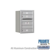 Recessed Mounted 4C Horizontal Mailbox (includes Master Commercial Locks) - 6 Door High Unit (23-7/8 Inches) - Single Column - 3 MB1 Doors - Rear Loading - Private Access