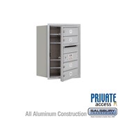 Recessed Mounted 4C Horizontal Mailbox (Includes Master Commercial Lock) - 6 Door High Unit (23 7/8 Inches) - Single Column - 4 MB1 Doors - Front Loading - Private Access