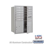 Recessed Mounted 4C Horizontal Mailbox - 11 Door High Unit (41 3/8 Inches) - Double Column - 10 MB1 Doors / 2 PL5s - Front Loading - USPS Access