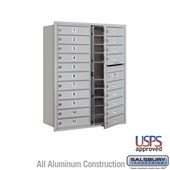 Recessed Mounted 4C Horizontal Mailbox - 11 Door High Unit (41 3/8 Inches) - Double Column - 20 MB1 Doors - Front Loading - USPS Access