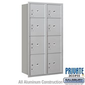 Recessed Mounted 4C Horizontal Mailbox (Includes Master Commercial Locks) - Maximum Height Unit (57 1/8 Inches) - Double Column - Stand-Alone Parcel Locker - 2 PL3's, 4 PL4's and 2 PL4.5's - Rear Loading - Private Access