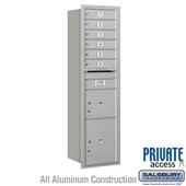Recessed Mounted 4C Horizontal Mailbox (includes Master Commercial Locks) - Maximum Height Unit (57 1/8 Inches) - Single Column - 6 MB1 Doors / 1 PL3 and 1 PL4.5 - Rear Loading - Private Access