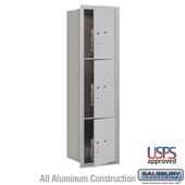 Recessed Mounted 4C Horizontal Mailbox - Maximum Height Unit (57 1/8 Inches) - Single Column - Stand-Alone Parcel Locker - 1 PL4.5, 1PL5 and 1 PL6 - Front Loading - USPS Access