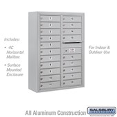 Surface Mounted 4C Horizontal Mailbox Unit (Includes 3711D-20 Mailbox and 3811D Enclosure) - 11 Door High Unit (42 Inches) - Double Column - 20 MB1 Doors