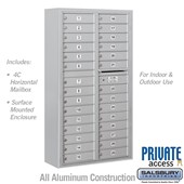 Surface Mounted 4C Horizontal Mailbox Unit (includes 3716D-29 Mailbox, 3816D Enclosure and Master Commercial Locks) - Maximum Height Unit (57 3/4 Inches) - Double Column - 29 MB1 Doors - Front Loading - Private Access