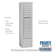 Free-Standing 4C Horizontal Mailbox Unit (includes 3716S-14 Mailbox, 3916S Enclosure and Master Commercial Locks) - Maximum Height Unit (72 1/8 Inches) - Single Column - 14 MB1 Doors - Front Loading - Private Access