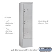 Free-Standing 4C Horizontal Mailbox Unit (Includes 3716S-3P Parcel Locker and 3916S Enclosure) - Maximum Height Unit (72 1/8 Inches) - Single Column - Stand-Alone Parcel Locker - 1 PL4.5, 1 PL5 and 1 PL6