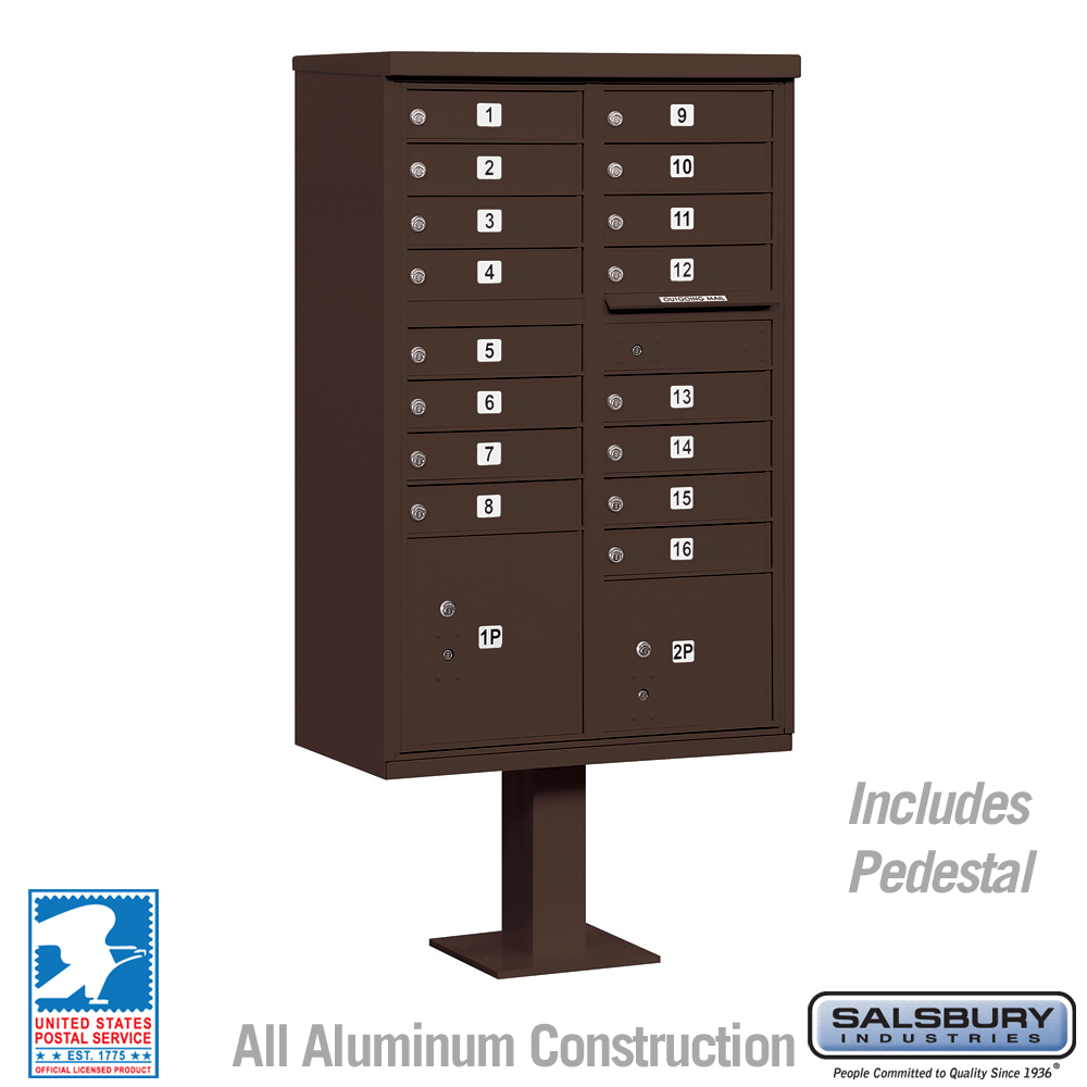 Cluster Box Unit III - 16 A Doors - Bronze