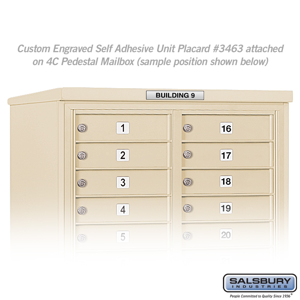 Custom Engraved Self Adhesive Placard for Identification of 4C