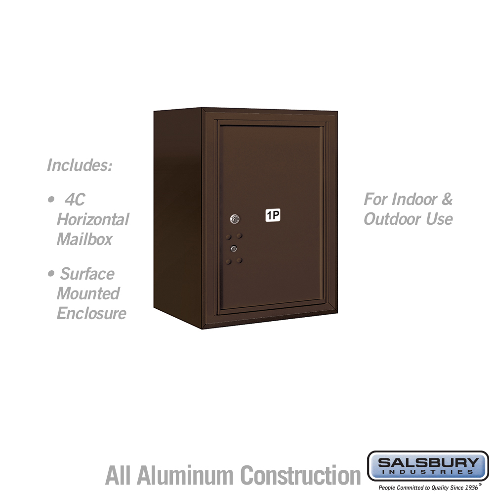4C Surface Mount Parcel Locker Bronze - USPS - 1 Door | Mailboxes.com