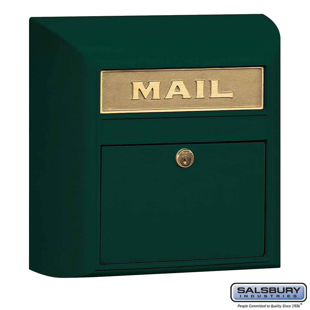 Modern Mailbox Plain Door Green