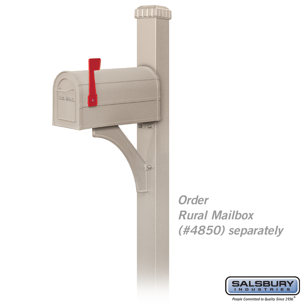 Decorative Mailbox Post Designer InGround Mounted Beige