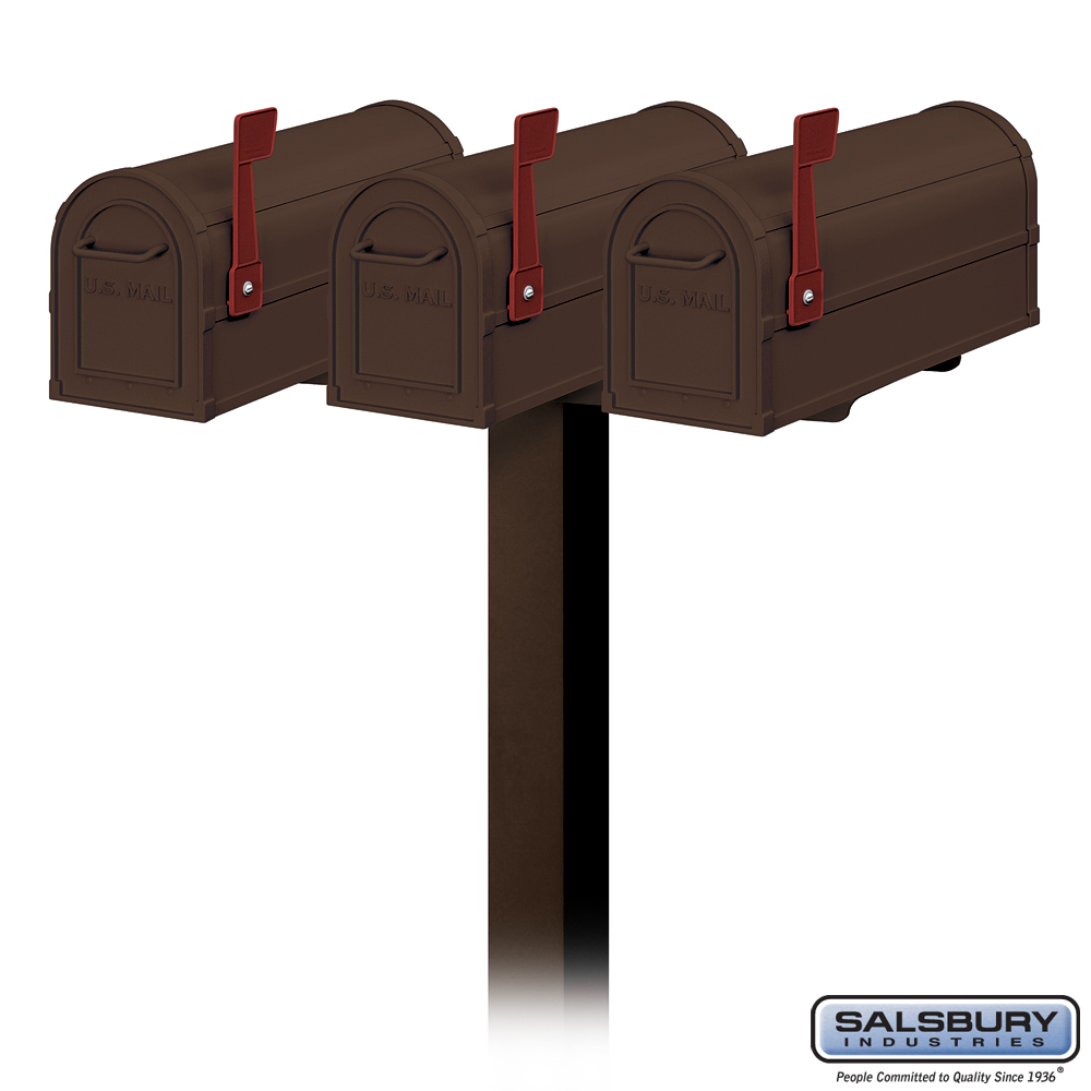 Three (3) Heavy Duty Antique Rural Mailboxes with Spreader 3 Wide and